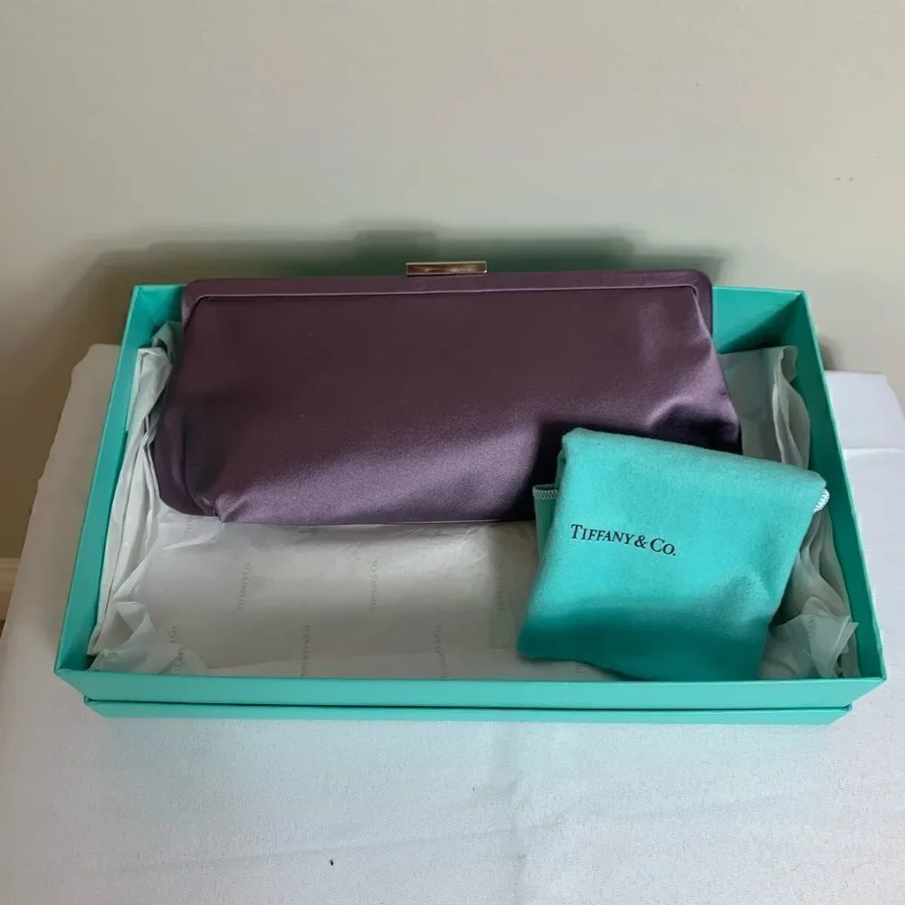 Tiffany & Co. Holly Satin Clutch - Purple - New